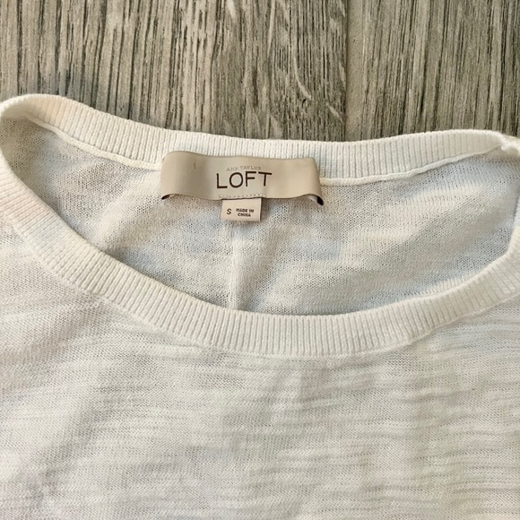 LOFT Slub Knit Curved Hem Tee - Picture 2 of 3